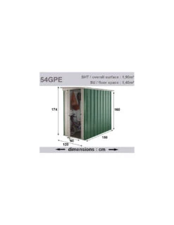 Abri De Jardin Métal 1.9 M² Vert - Gamme Yardmaster -Biohors Boutique abri de jardin metal 19 m vert sapin au choix trigano jardin 2