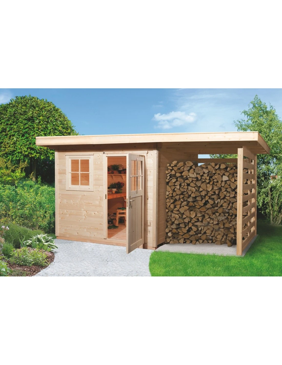 Abri De Jardin WEKA 170A+appentis De 4.95 M² En Bois Massif 28 Mm 3 Abri De Jardin WEKA 170A+appentis De 4.95 M² En Bois Massif 28 Mm