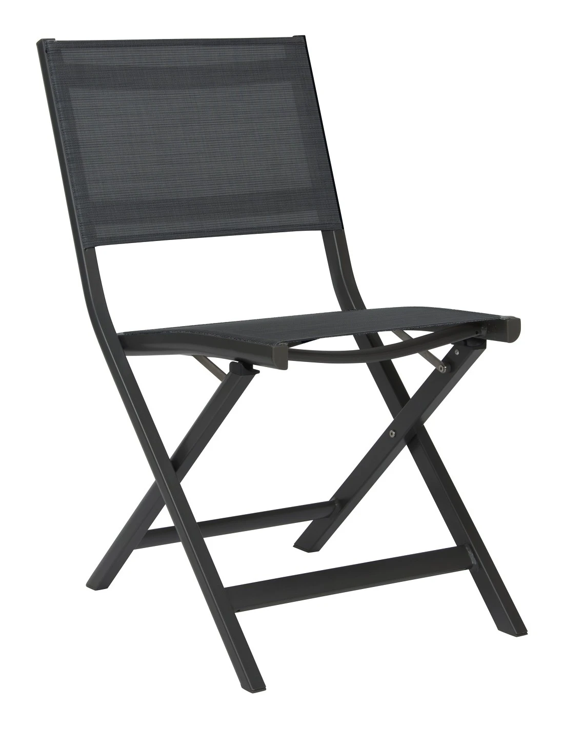 Chaise Pliante Nils - Graphite Textilène Gris Argent 3 Chaise Pliante Nils - Graphite Textilène Gris Argent