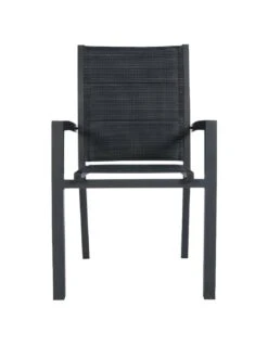 Fauteuil De Jardin Allure Empilable - Aluminium Et Texaline Matelassée - Graphite / Poivre -Biohors Boutique fauteuil de jardin allure empilable aluminium et texaline matelassee graphite poivre 4