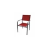 Fauteuil De Jardin Duca Empilable - Aluminium Et Toile - Grey/Rouge