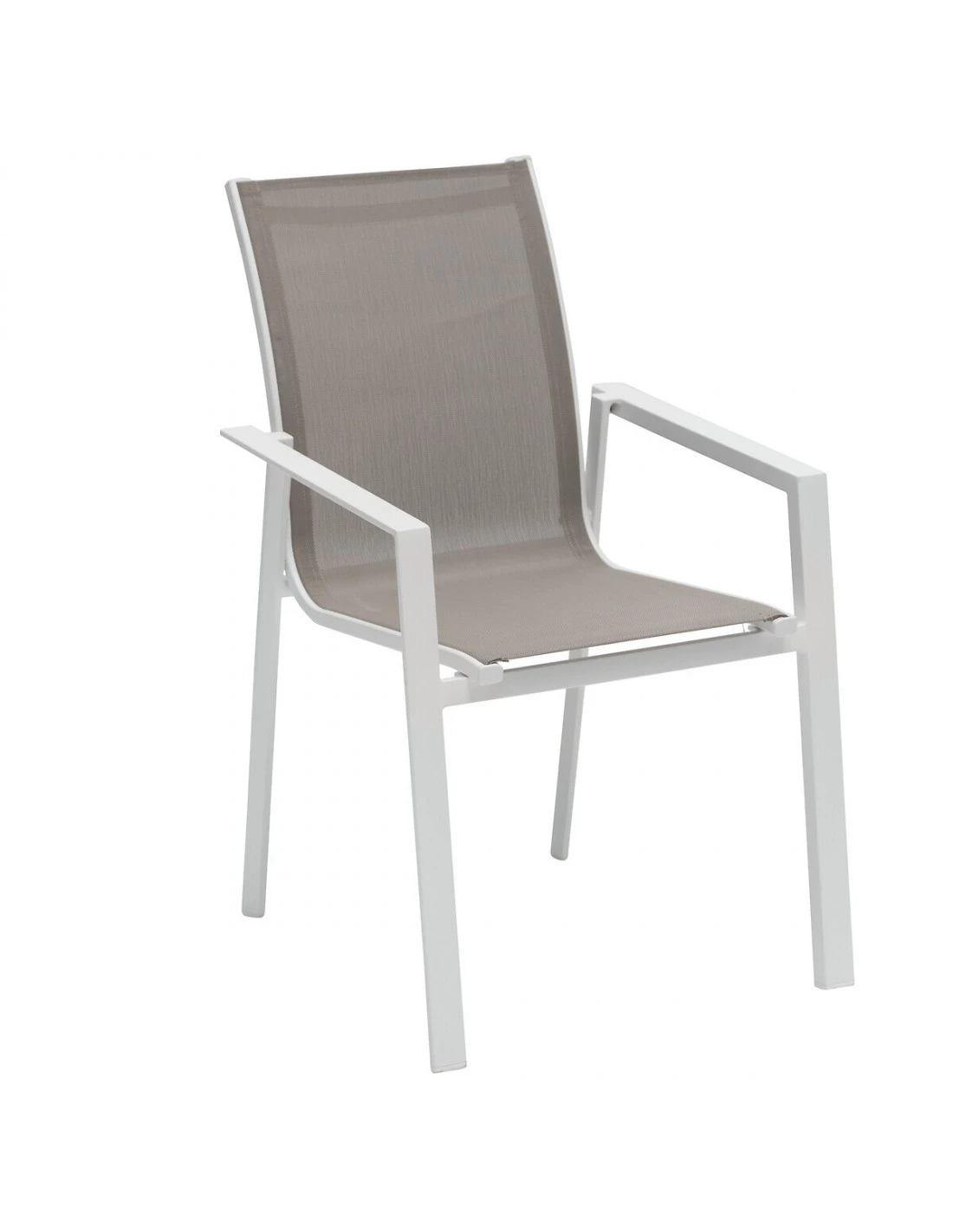 Fauteuil De Jardin Pavane - Aluminium Et Texaline - Blanc Et Noisette 6 Fauteuil De Jardin Pavane - Aluminium Et Texaline - Blanc Et Noisette – Image 4