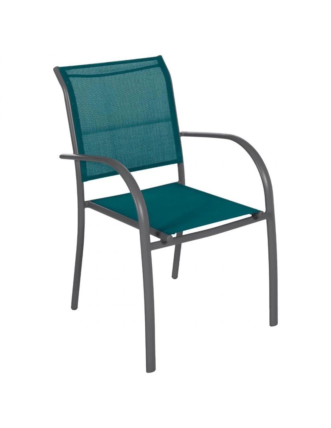 Fauteuil De Jardin Piazza Empilable - Aluminium Graphite - Graphite / Bleu Canard 3 Fauteuil De Jardin Piazza Empilable - Aluminium Graphite - Graphite / Bleu Canard