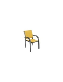 Fauteuil De Jardin Piazza Empilable - Aluminium Graphite - Graphite / Moutarde -Biohors Boutique fauteuil de jardin piazza empilable aluminium graphite graphite moutarde 1