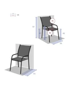 Fauteuil De Jardin Piazza Empilable - Aluminium Graphite - Graphite / Moutarde -Biohors Boutique fauteuil de jardin piazza empilable aluminium graphite graphite moutarde 3