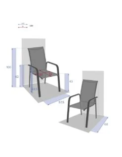 Fauteuil Dossier Haut Empilable Essentia - Aluminium Graphite -Biohors Boutique fauteuil dossier haut empilable essentia aluminium graphite 3