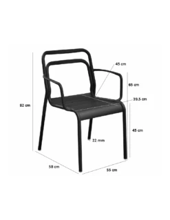 Fauteuil EOS Empilable En Aluminium - Graphite -Biohors Boutique fauteuil eos empilable en aluminium coloris au choix 3