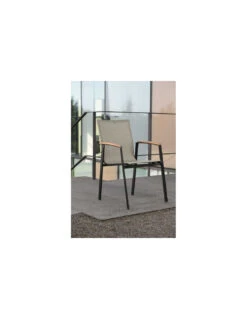 Fauteuil New Top - Noir Mat Textilène Gris Lin -Biohors Boutique fauteuil new top plusieurs coloris 9