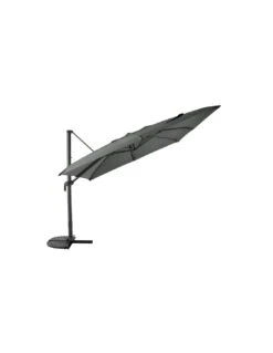 Parasol Déporté 3 X 3 M - Aluminium, Toile Polyester - Grey / Anthracite