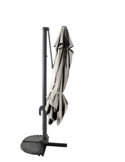 Parasol Déporté 3 X 3 M - Aluminium, Toile Polyester - Gris Clair -Biohors Boutique parasol deporte 3 x 3 m aluminium toile polyester au choix 4