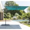 Parasol Déporté Carré Manoa 2.5x2.5 M - Acier Et Polyester - Bleu Canard -Biohors Boutique parasol deporte carre manoa 25x25 m acier et polyester bleu canard