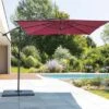 Parasol Déporté Carré Manoa 2.5x2.5 M - Acier Et Polyester - Bordeaux -Biohors Boutique parasol deporte carre manoa 25x25 m acier et polyester bordeaux