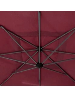 Parasol Déporté Carré Manoa 2.5x2.5 M - Acier Et Polyester - Bordeaux -Biohors Boutique parasol deporte carre manoa 25x25 m acier et polyester bordeaux 2
