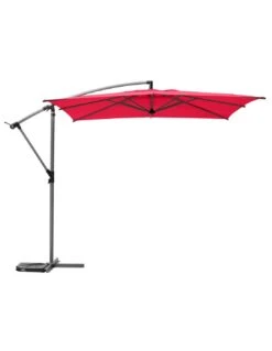 Parasol Déporté Carré Manoa 2.5x2.5 M - Acier Et Polyester - Bordeaux -Biohors Boutique parasol deporte carre manoa 25x25 m acier et polyester bordeaux 4