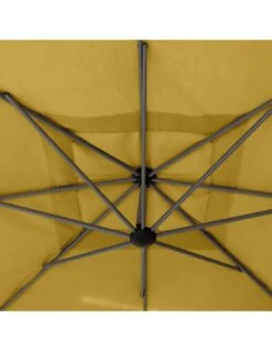 Parasol Déporté Carré Manoa 2.5x2.5 M - Acier Et Polyester - Moutarde -Biohors Boutique parasol deporte carre manoa 25x25 m acier et polyester moutarde 2