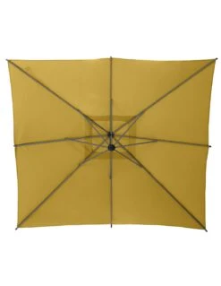 Parasol Déporté Carré Manoa 2.5x2.5 M - Acier Et Polyester - Moutarde -Biohors Boutique parasol deporte carre manoa 25x25 m acier et polyester moutarde 3