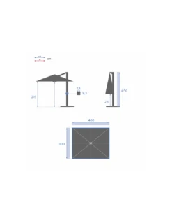 Parasol Déporté Éléa 3 X 4 M - Ardoise -Biohors Boutique parasol deporte elea 3 x 4 m ardoise 6