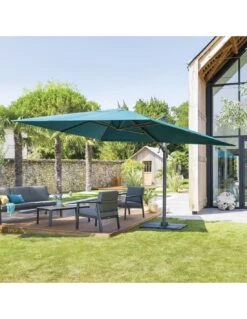 Parasol Déporté Éléa 3 X 4 M - Graphite / Bleu Canard -Biohors Boutique parasol deporte elea 3 x 4 m graphite bleu canard 3