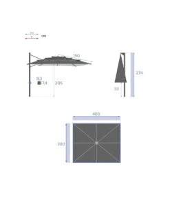 Parasol Déporté Eléa 3 X 4 M Multi-toiles Ardoise -Biohors Boutique parasol deporte elea 3 x 4 m multi toiles ardoise 6