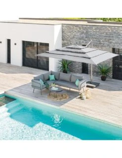 Parasol Déporté Eléa 3 X 4 M Multi-toiles Ardoise -Biohors Boutique parasol deporte elea 3 x 4 m multi toiles ardoise 7