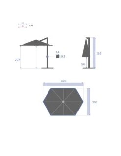 Parasol Déporté Eléa 4,2 X 3 M Hexagonal - Aluminium Et Toile Oléfine - Anthracite -Biohors Boutique parasol deporte elea 42 x 3 m hexagonal aluminium et toile olefine anthracite 11
