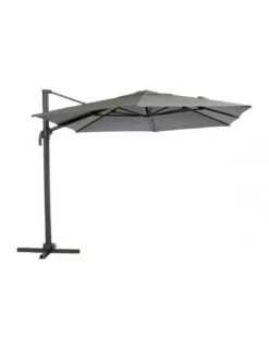 Parasol Déporté Eléa 4,2 X 3 M Hexagonal - Aluminium Et Toile Oléfine - Anthracite