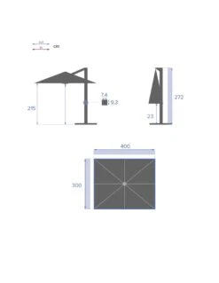 Parasol Déporté Eléa L.3 X P.4 M - Aluminium Et Toile Oléfine - Anthracite -Biohors Boutique parasol deporte elea l3 x p4 m aluminium et toile olefine anthracite 9