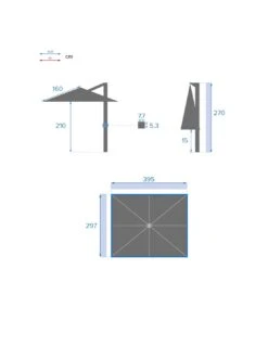 Parasol Déporté Équador 3x4 M - Ardoise -Biohors Boutique parasol deporte equador 3x4 m ardoise 7