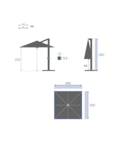 Parasol Déporté Équador Carré 3x3 M Olive -Biohors Boutique parasol deporte equador carre 3x3 m olive 5