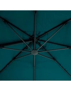 Parasol Déporté Hexagonal Éléa 3 X 4,2 M - Toile Polyester - Bleu Canard -Biohors Boutique parasol deporte hexagonal elea 3 x 42 m toile polyester bleu canard 2