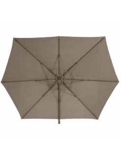 Parasol Déporté Hexagonal Éléa 3 X 4,2 M - Toile Polyester - Noisette / Tonka -Biohors Boutique parasol deporte hexagonal elea 3 x 42 m toile polyester noisette tonka 2