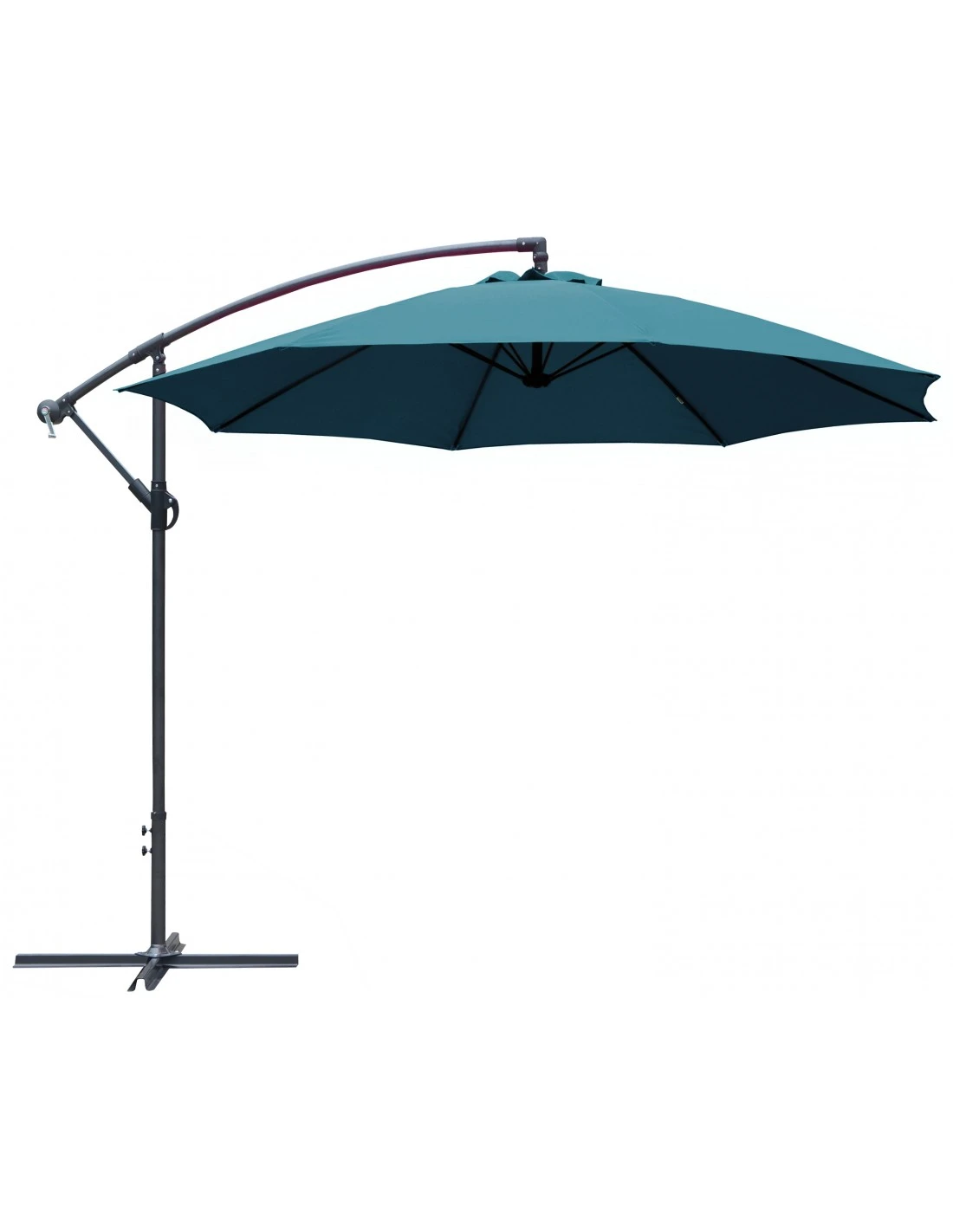 Parasol Déporté Ø 300 Cm En Aluminium Et Toile Polyester - Bleu 3 Parasol Déporté Ø 300 Cm En Aluminium Et Toile Polyester - Bleu