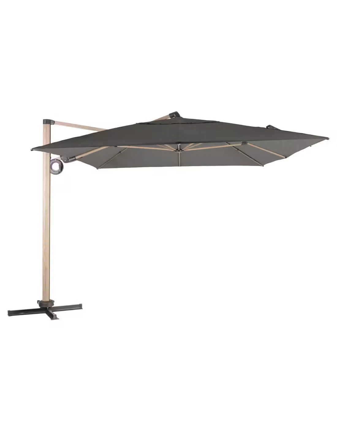 Parasol Déporté Soly 3 X 4 M Charbon - Mât Et Baleines Imprimés Effet Bois 4 Parasol Déporté Soly 3 X 4 M Charbon - Mât Et Baleines Imprimés Effet Bois – Image 2