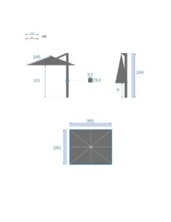Parasol Déporté Soly 3 X 4 M Noisette - Mât Et Baleines Imprimés Effet Bois -Biohors Boutique parasol deporte soly 3 x 4 m noisette mat et baleines imprimes effet bois 1 6