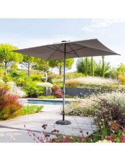 Parasol Droit Loompa Rectangulaire 2 X 3 M à Manivelle - Taupe -Biohors Boutique parasol droit loompa rectangulaire 2 x 3 m a manivelle 7