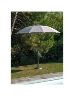 Parasol Rond 270/ 10 Baleines Fibre De Verre Coloris Au Choix - Gris -Biohors Boutique parasol rond 270 10 baleines fibre de verre coloris au choix proloisirs 5