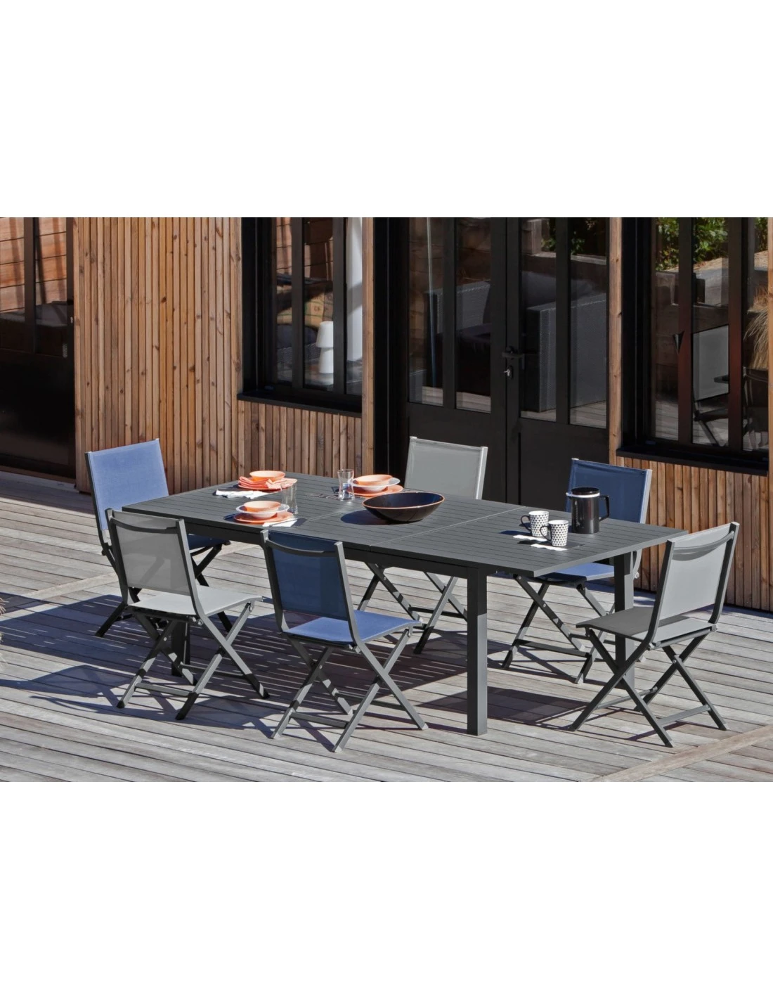 Table De Jardin Extensible GENES 160/240 X 100 Cm - Aluminium - Graphite 4 Table De Jardin Extensible GENES 160/240 X 100 Cm - Aluminium - Graphite – Image 2