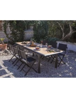 Table Louisiane II Extensible - Aluminium Graphite Plateau OAK - L.187/247 X L.100 X H.76 Cm 10 Table Louisiane II Extensible - Aluminium Graphite Plateau OAK - L.187/247 X L.100 X H.76 Cm -Biohors Boutique table louisiane ii extensible aluminium graphite plateau oak 3