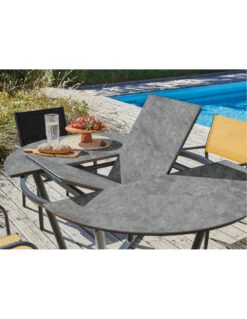Table Valenza 125/175 X 125 En Aluminium / SPC - Graphite / Gris -Biohors Boutique table valenza 125175 x 125 en aluminium spc graphite gris 1 2